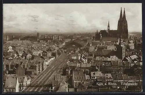 AK Köln a. Rhein, Panorama mit Bahnhof & Dom