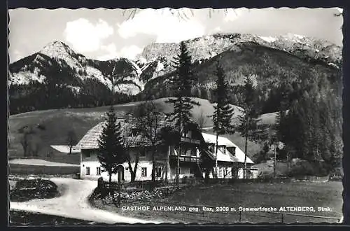 AK Altenberg, Gasthof Alpenland gegen Rax