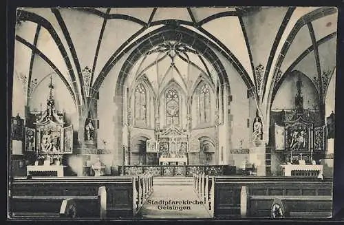 AK Geisingen / Baden, Stadtpfarrkirche, Innenansicht