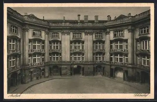 AK Ansbach / Bayern, Schlosshof aus der Vogelschau