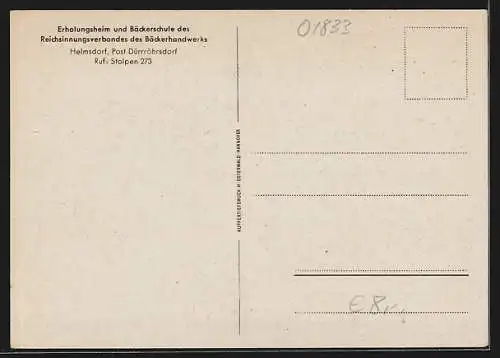 AK Helmsdorf / Dürröhrsdorf, Erholungsheim und Bäckerschule