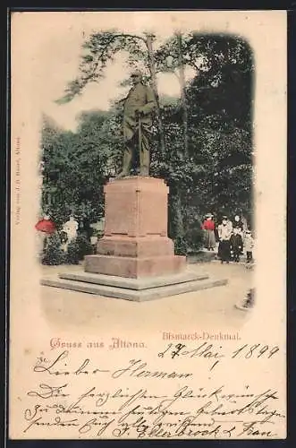 AK Hamburg-Altona, Bismarck-Denkmal