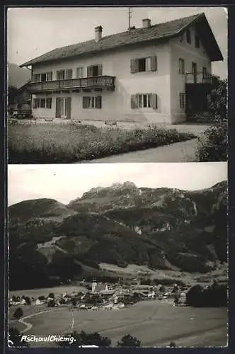 AK Aschau /Chiemgau, Haus, Ortsansicht aus der Vogelschau