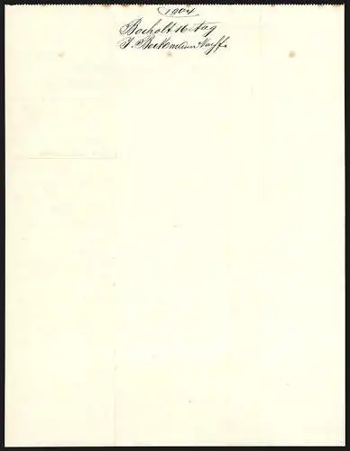 Rechnung Bocholt 1904, J. Beckmann Nachf., Baumwoll-Buntweberei, Das Betriebsgelände aus der Vogelschau