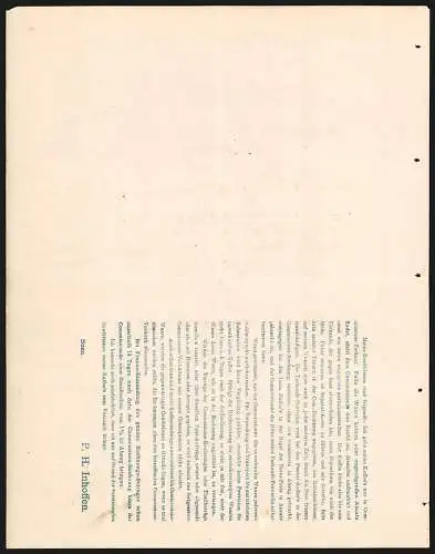 Rechnung Bonn a. Rhein 1902, P. H. Inhoffen, Kaffeebrennereien, Das Hauptwerk und die Zweigstelle in Berlin