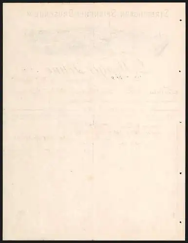 Rechnung Drusenheim 1909, G. Wenger Söhne, Streichgarn-Spinnerei, Das Fabrikgelände gegen die Hügellandschaft