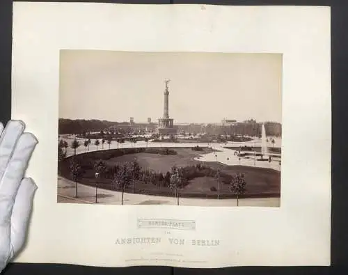 Fotografie Photographische Gesellschaft, Berlin, Ansicht Berlin, Königsplatz mit Siegessäule vom Reichstag aus gesehen