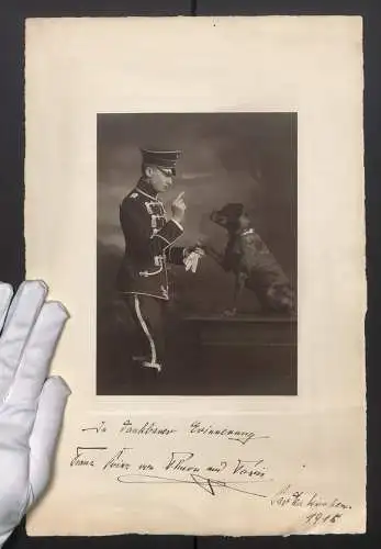 Fotografie Franz Langhammer, Cassel, Franz Prinz von Thurn und Taxis, Partenkirchen 1915, Autograph auf Trägerkarton