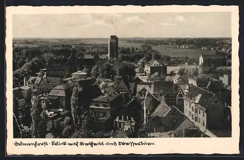 AK Delmenhorst, Blick auf Rathaus und Wasserturm