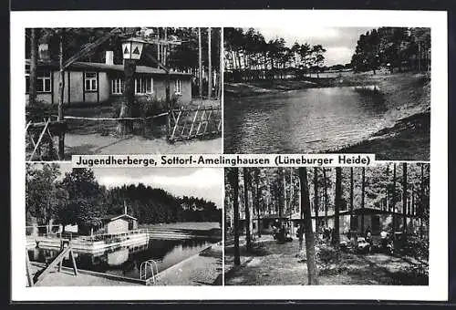 AK Sottorf-Amelinghausen / Ammelingshausen, Jugendherberge, Freibad, Seepartie