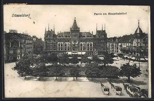 AK Düsseldorf, Partie am Hauptbahnhof