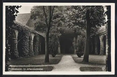 AK Stralsund, Garten im Johanneskloster