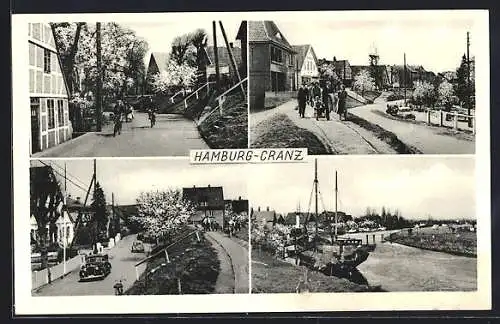 AK Hamburg-Cranz, Strassenpartien, Segelschiff