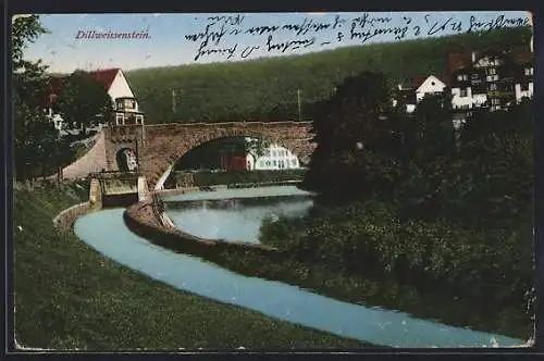 AK Dillweissenstein, Flusspartie mit Brücke