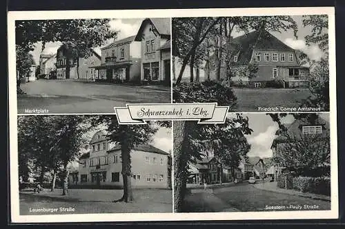 AK Schwarzenbek, Marktplatz, Lauenburger Strasse, Seestern-Pauly Strasse