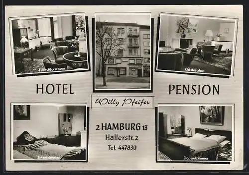AK Hamburg-Rotherbaum, Hotel Pension Willy Pfeifer, Hallerstrasse 2