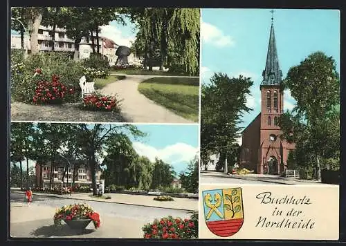 AK Buchholz in der Nordheide, Kirche, Parkanlagen