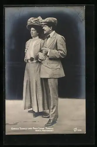 AK Schauspieler Enrico Toselli und Frau Luise Toselli in eleganter Kleidung