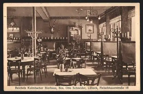 AK Lübeck, Reichels Kulmbacher Bierhaus, Inh. Otto Schneider, Fleischhauerstr. 16