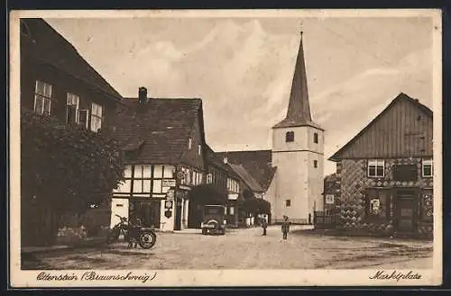 AK Ottenstein /Braunschweig, Marktplatz mit Blick zur Kirche