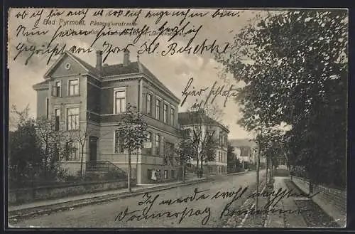 AK Bad Pyrmont, Pädagogiumstrasse, Villa Schmidt und Genesungsheim Braunschweig