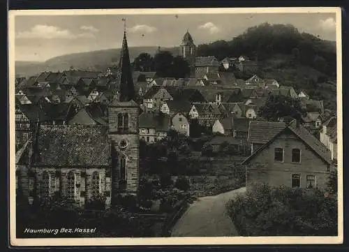 AK Naumburg / Kassel, Ortsansicht mit Kirche