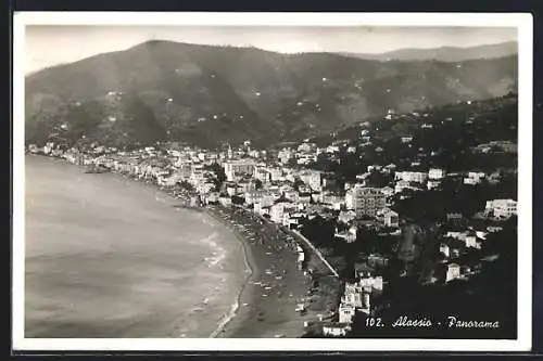 AK Alassio, Panorama mit Strand