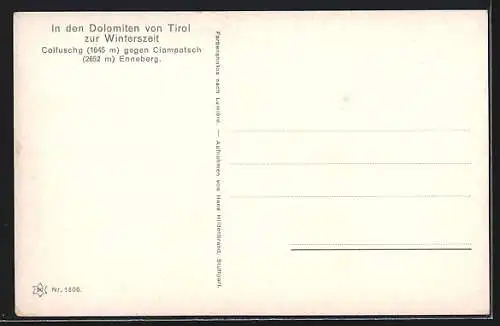 AK Colfuschg, Ansicht gegen Ciampatsch, Enneberg