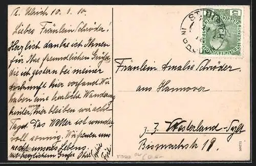 AK Ortisei, Ortspartie im Gebirge