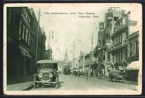 AK Valparaiso, Calle Independencia, desde Plaza Victoria