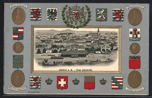 AK Esch s. A., Vue generale, Wappen