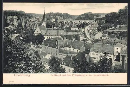 AK Luxemburg, De Grond mat dem Frâeprisong an der Mensterkirech