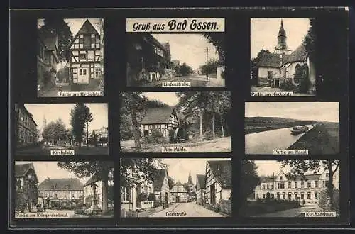 AK Bad Essen, Lindenstrasse, Alte Mühle, Kirchplatz