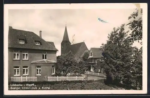 AK Lübbecke i. Westf., Evangelische Kinderschule und Kirche