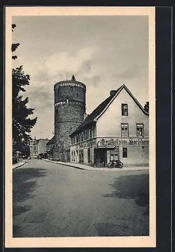 AK Salzwedel, Karlsturm u. Gasthaus zum Karlsturm