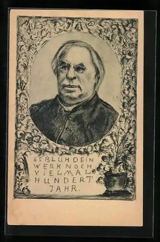 Künstler-AK Bad Wörishofen, Hundertjahrfeier Sebastian Kneipps 1921 - Portrait