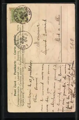 AK Ein kleines Männchen spielt an einem Cello