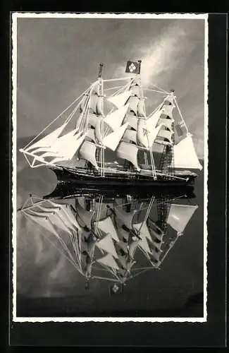 AK Modellbau von einem dreimastigen Segelschiff