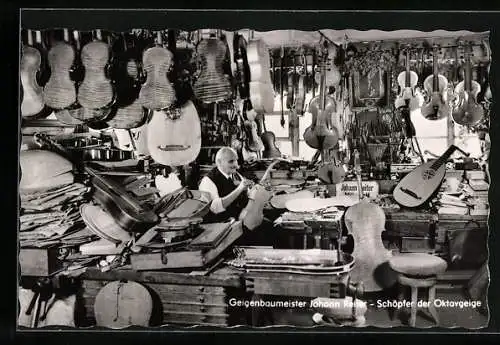 AK Geigenbaumeister Johann Reiter, Schöpfer der Oktavgeige Handwerk