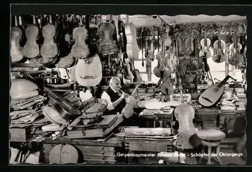 AK Geigenbaumeister Johann Reiter, Schöpfer der Oktavgeige Handwerk