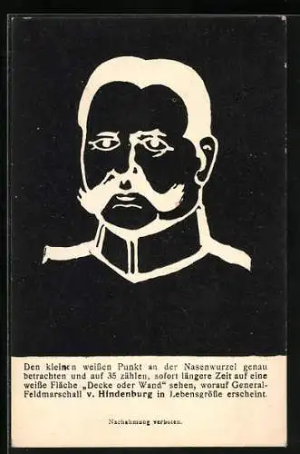 AK Porträt Generalfeldmarschall Paul von Hindenburg