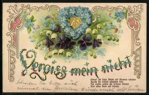 AK Vergiss mein nicht, Blumenbild