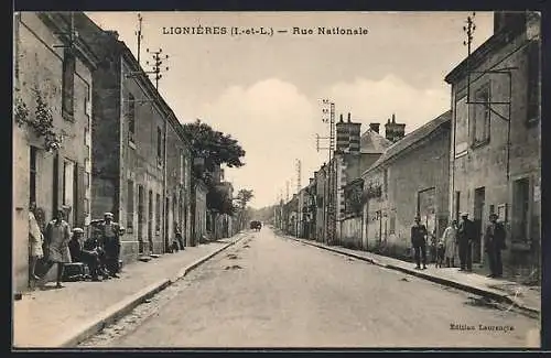 AK Lignières /Indre-et-Loire, Rue Nationale