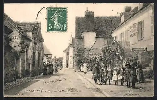 AK Chisseaux /Indre-et-Loire, La Rue Principale