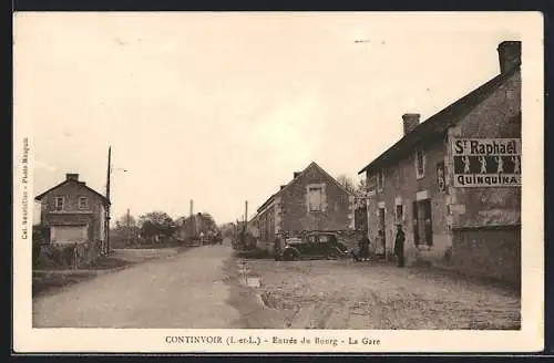 AK Continvoir /Indre-et-Loire, Entrée du Bourg, La Gare