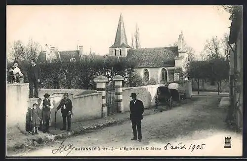 AK Artannes /Indre-et-Loire, L`Eglise et le Château