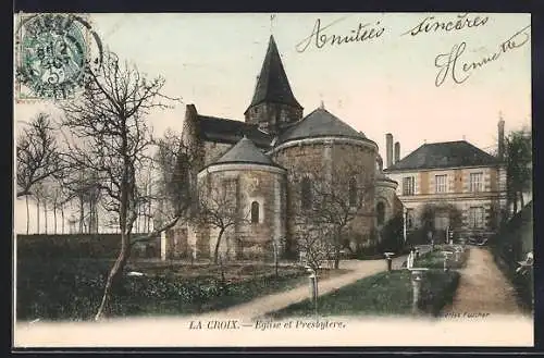 AK La Croix /I.-et-L., Eglise et Presbytère