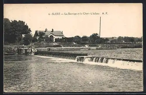 AK Bléré /I.-et-L., Le Barrage et le Cher, l`écluse