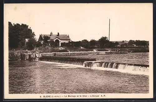 AK Bléré /I.-et-L., Le Barrage et le Cher, l`ecluse