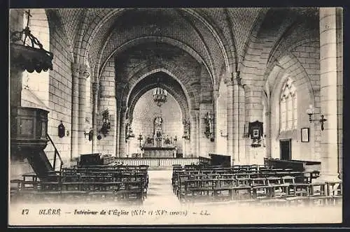 AK Bléré /I.-et-L., Intérieur de l`Église, XIVe et XVe siècles